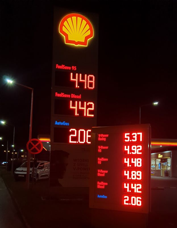 shell ceny paliw