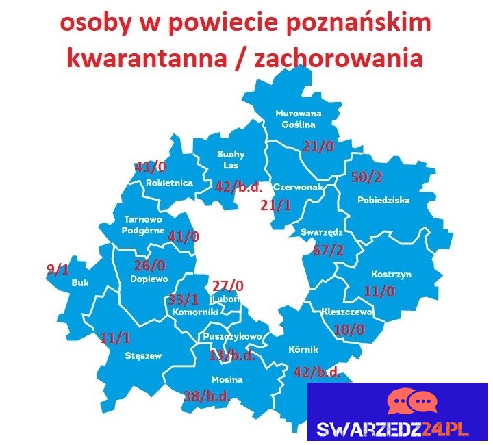 koronawirus powiat poznański gminy