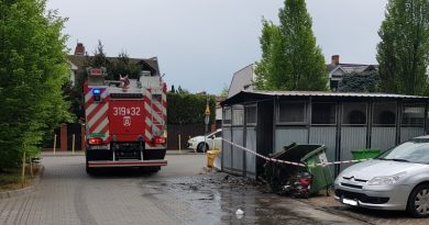 paliła się wiata śmietnikowa