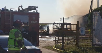 pożar Swarzędz tartak w Garbach