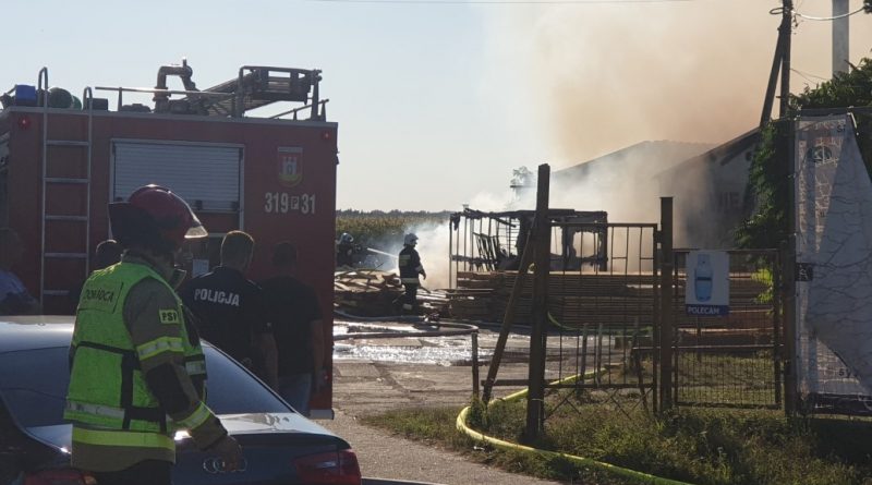 pożar Swarzędz tartak w Garbach