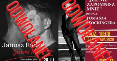 Odwołane koncerty Stockinger Radek