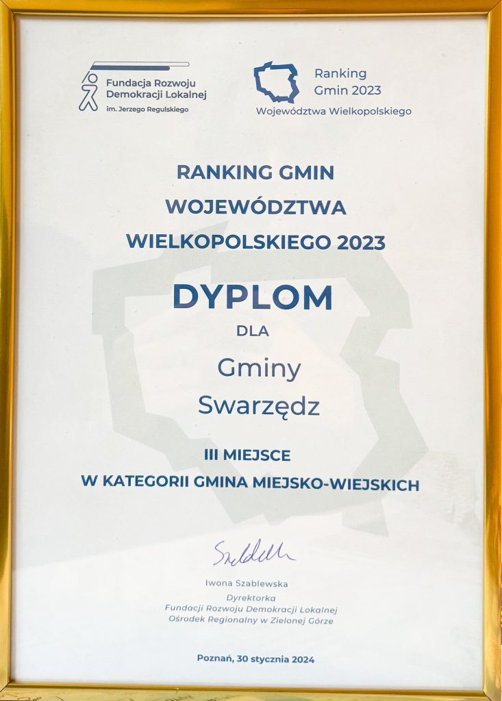 Swarzędz na trzecim miejscu w Wielkopolsce