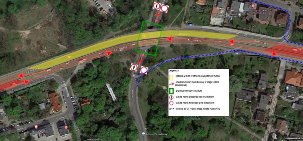 Zamknięcie ulicy Piaski