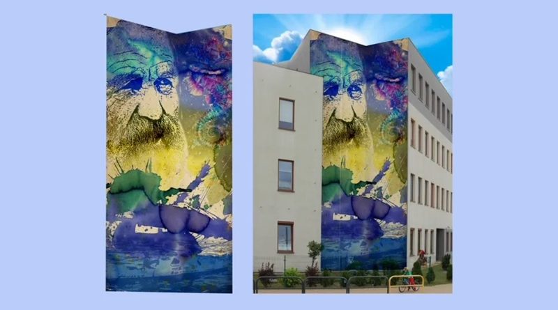 Ogromny mural z Aleksandrem Dobą