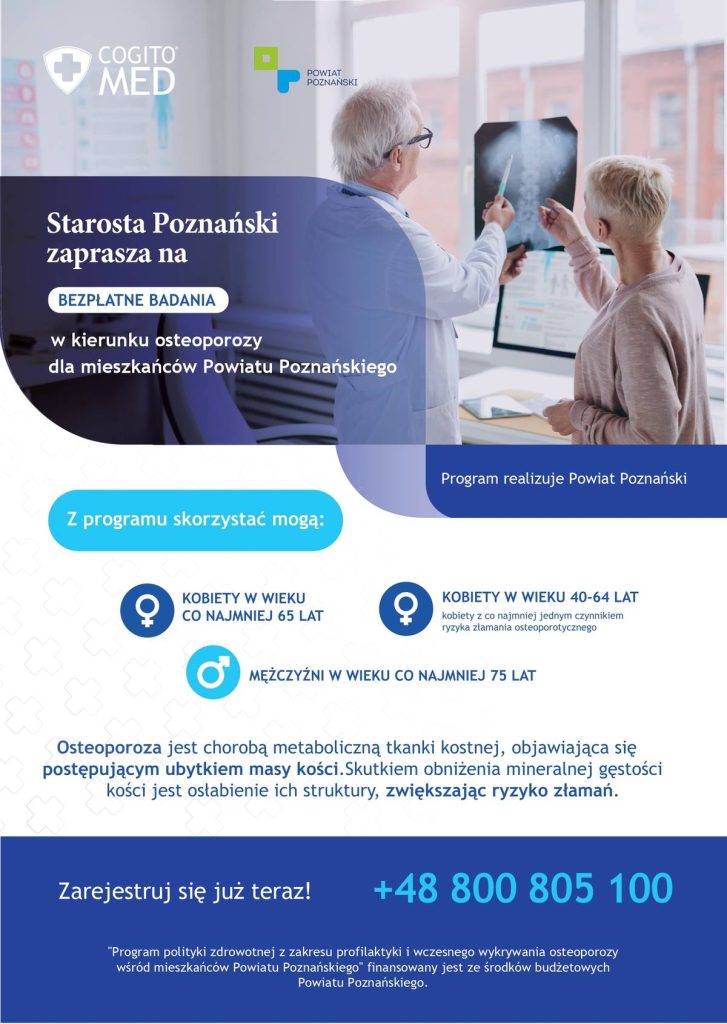 Bezpłatne badania w kierunku osteoporozy