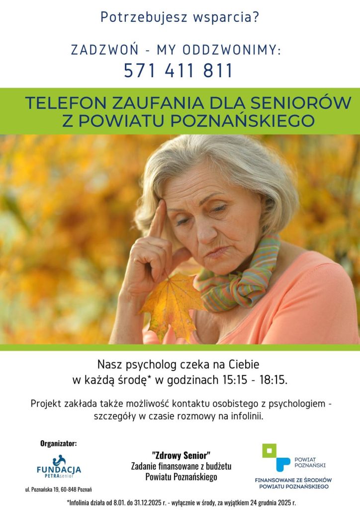 Bezpłatna pomoc psychologiczna dla seniorów