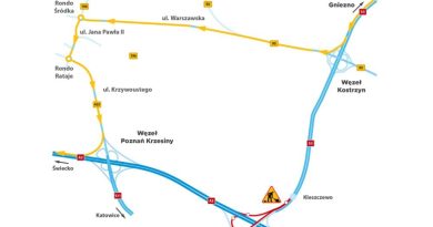 Cały ruch przez Swarzędz - remont węzła na A2 od 17 maja