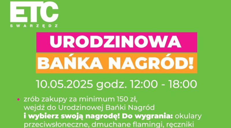 ETC Swarzędz zaprasza na Urodzinową Bańkę Nagród!