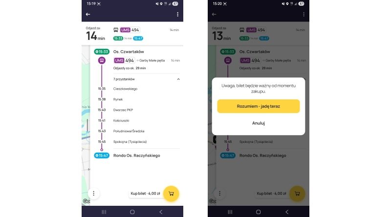 Jakdojade w Swarzędzu: bilety autobusowe też przez aplikację