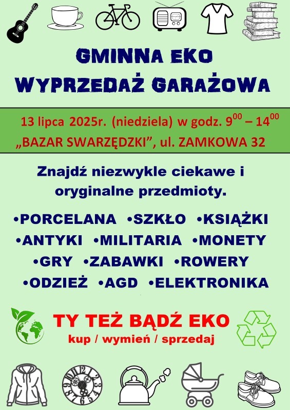 Lipcowa Gminna Eko Wyprzedaż Garażowa już w niedzielę!