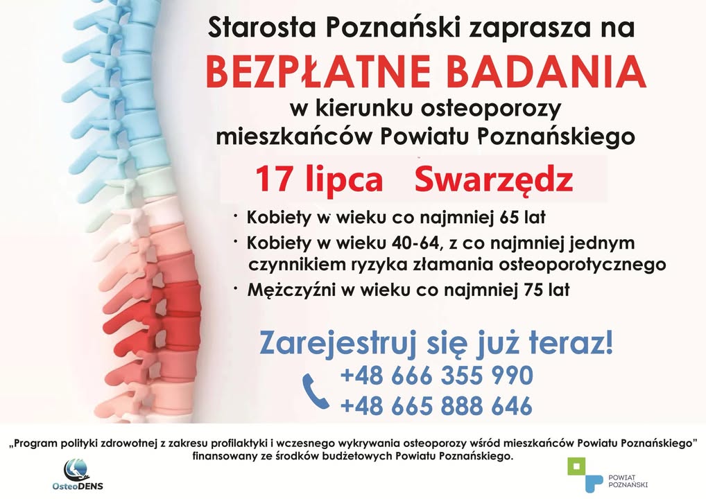 Bezpłatne badania w kierunku osteoporozy