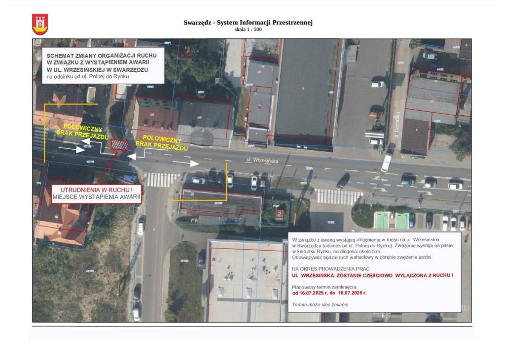 Ruch wahadłowy na ulicy Wrzesińskiej w Swarzędzu - od 16 lipca