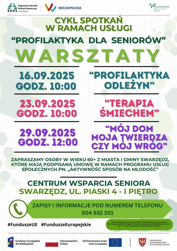 Cykl warsztatów dla seniorów startuje w Swarzędzu