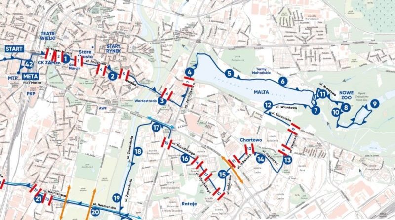 Utrudnienia w ruchu w Poznaniu w związku z maratonem - 12.10.