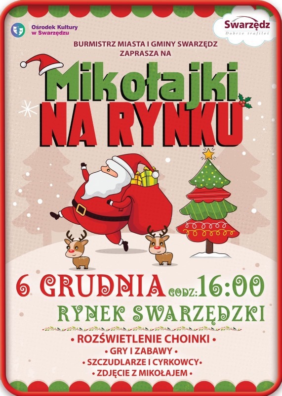 Spotkanie z Mikołajem na swarzędzkim rynku 6 grudnia