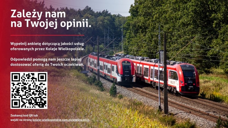 Koleje Wielkopolskie badają satysfakcję pasażerów