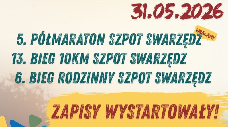 Wystartowały zapisy na Biegi Szpot Swarzędz 2026: powrót półmaratonu