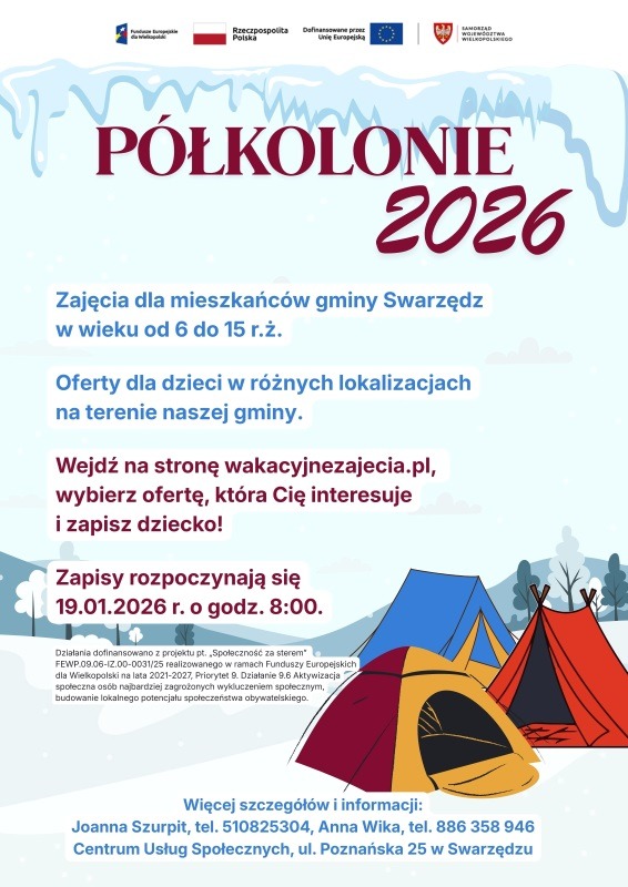 Półkolonie 2026 w gminie Swarzędz z Centrum Usług Społecznych