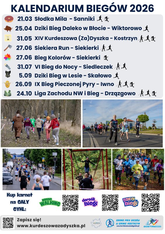 Zapisy na Grand Prix Biegów i Nordic Walking Gminy Kostrzyn 2026