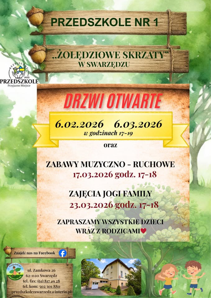 Przedszkole nr 1 w Swarzędzu zaprasza na drzwi otwarte