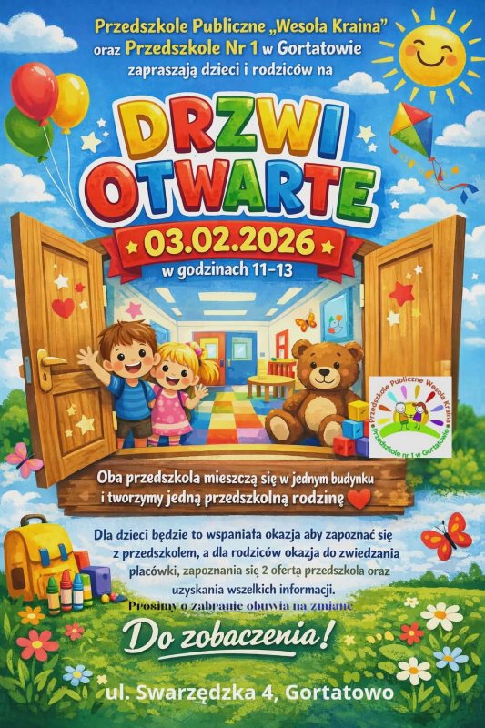 Drzwi otwarte w przedszkolach w Gortatowie już 3 lutego
