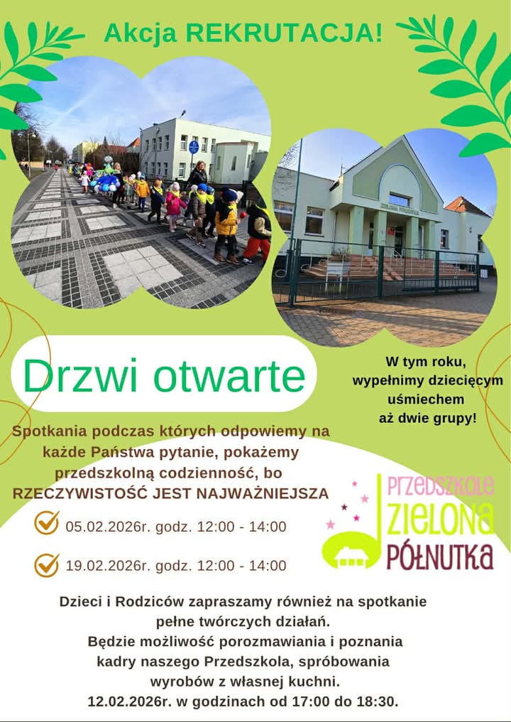 Akcja rekrutacja w Przedszkolu nr 5 "Zielona Półnutka"
