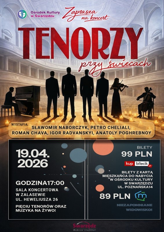 Klasyka i nastrojowe widowisko. Koncert tenorów w Zalasewie