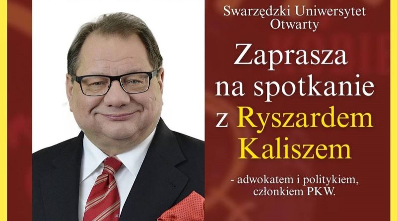 Ryszard Kalisz gościem Swarzędzkiego Uniwersytetu Otwartego