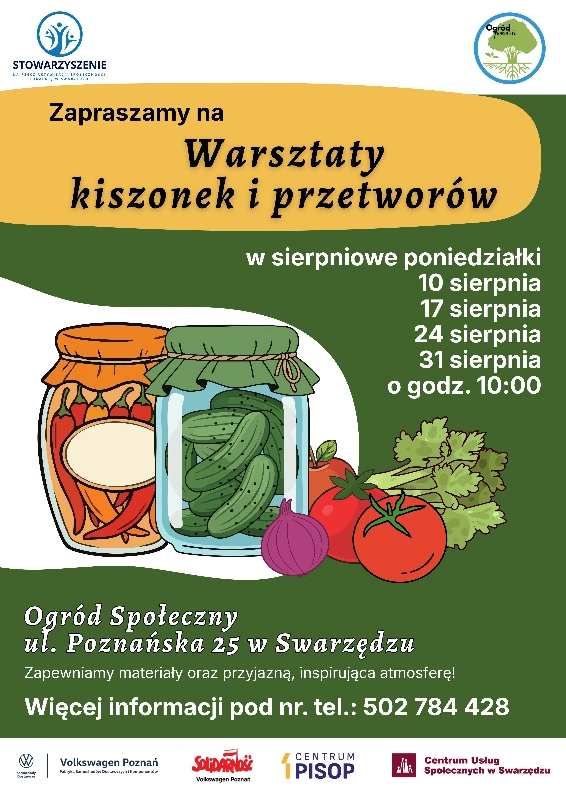 Warsztaty kiszonek i przetworów w Swarzędzu. Cztery spotkania