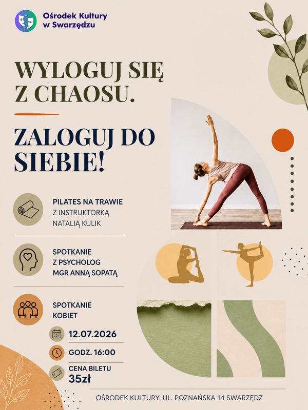 Spotkanie wellness w Swarzędzu: pilates, psycholog i odpoczynek